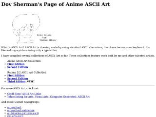 Screenshot sito: Dov Sherman's Page of Anime ASCii Art