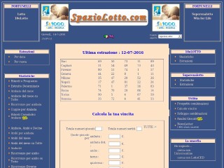 Screenshot sito: SpazioLotto.com