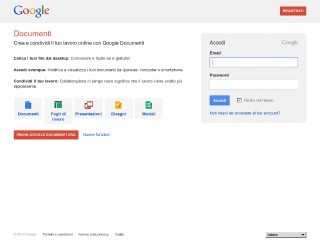 Screenshot sito: Google Documenti