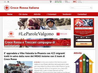 Screenshot sito: Croce Rossa Italiana