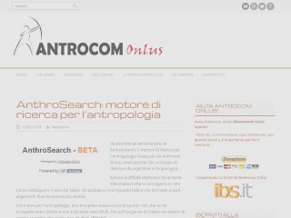 Screenshot sito: AnthroSearch