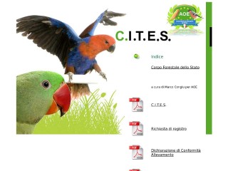 Screenshot sito: Documenti Cites
