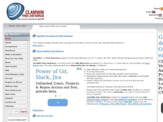 Screenshot sito: Clamwin Free Antivirus