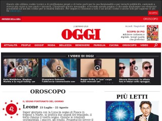 Screenshot sito: Oroscopo Oggi.it