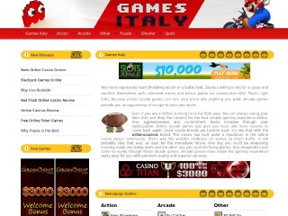 Screenshot sito: Games Italy Arena