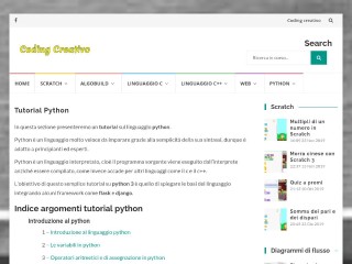 Screenshot sito: Coding Creativo Python