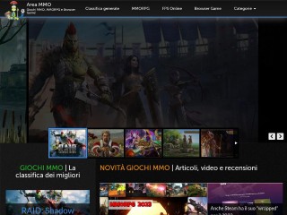 Screenshot sito: Area MMO