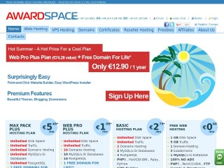 Screenshot sito: Awardspace Free Web