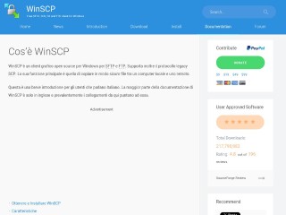 Screenshot sito: WinSCP