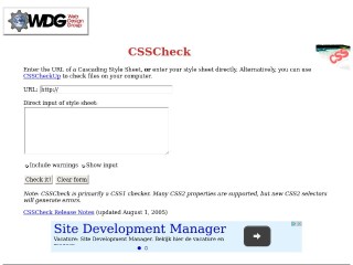Screenshot sito: CSS Check
