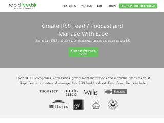 Screenshot sito: RapidFeeds