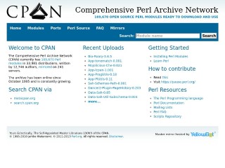 Screenshot sito: Cpan