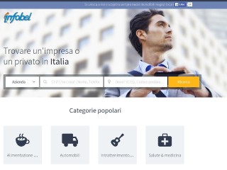 Screenshot sito: Infobel italia