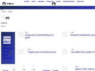 Screenshot sito: Guida a Linux