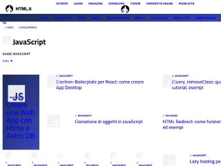 Screenshot sito: HTML.it Javascript