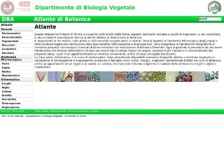 Screenshot sito: Atlante Botanica