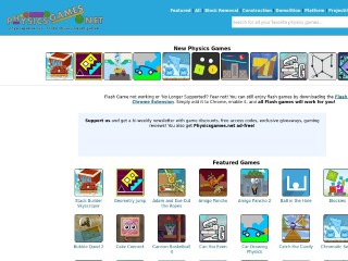 Screenshot sito: Physics Games