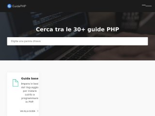 Screenshot sito: Guida PHP