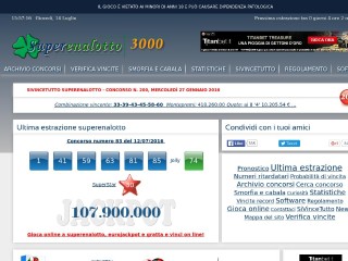 Screenshot sito: Superenalotto3000.it