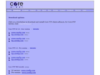 Screenshot sito: Core FTP Lite