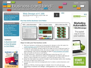 Screenshot sito: Businesscardland