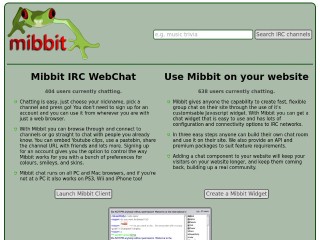 Screenshot sito: Mibbit