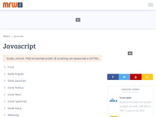 Screenshot sito: Mr.Webmaster Javascript