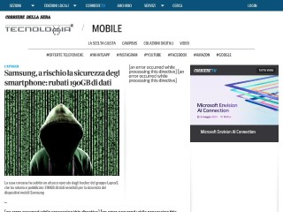 Screenshot sito: Corriere Mobile Tech