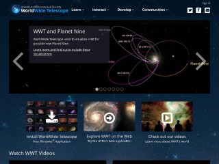 Screenshot sito: Worldwide Telescope