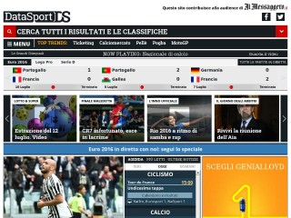 Screenshot sito: DataSport