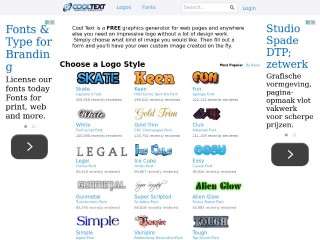 Screenshot sito: Cooltext.com