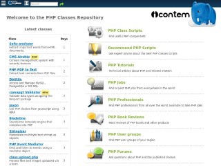 Screenshot sito: PHPclasses.org