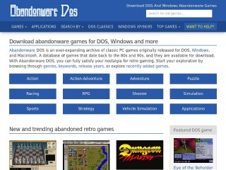 Screenshot sito: Abandonware Dos