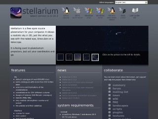 Screenshot sito: Stellarium