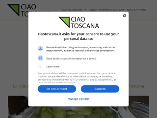 Screenshot sito: Ciao Toscana