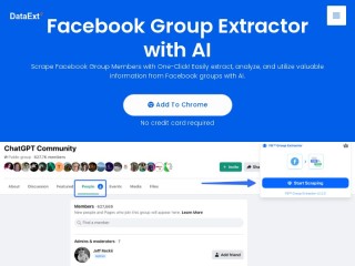 Screenshot sito: FB Group Extractor