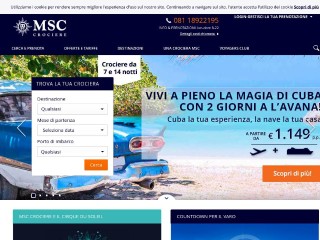 Screenshot sito: MSC Crociere