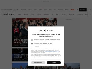 Screenshot sito: Times of Malta