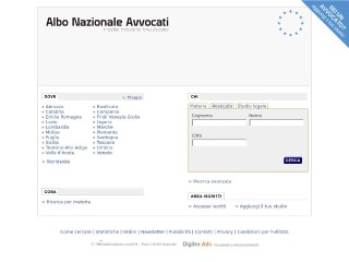 Screenshot sito: Albo Nazionale Avvocati