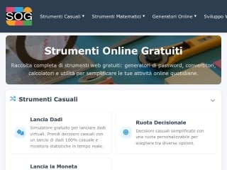 Screenshot sito: Strumenti Online Gratuiti