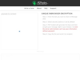 Screenshot sito: PGP Notes