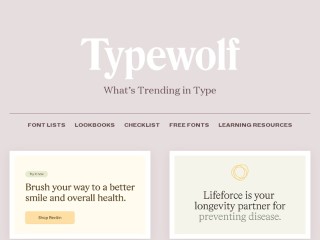 Screenshot sito: Typewolf