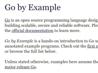 Screenshot sito: Go by Example
