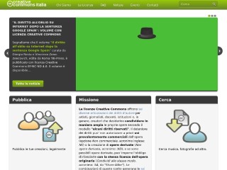 Screenshot sito: Creative Commons Italia