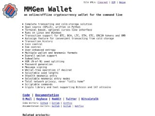 Screenshot sito: MMGen Wallet