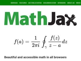 Screenshot sito: MathJax