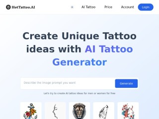 Screenshot sito: Hot Tattoo AI