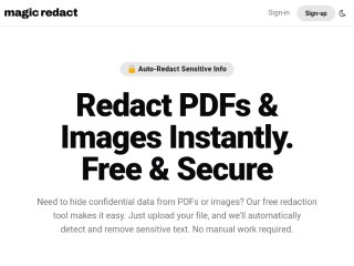 Screenshot sito: Magic Redact