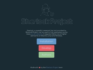 Screenshot sito: Sherlock Project