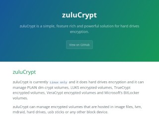 Screenshot sito: zuluCrypt